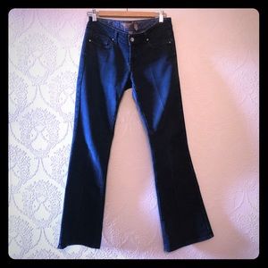 Paige Medium Wash Laurel Canyon Blue Flared Jeans